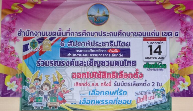 การประชุมผู้บริหารสถานศึกษาสังกัด สพป. ขอนแก่น เขต 4  และการประชุมรับทราบแนวทางการดำเนินกิจกรรม  “6 สัปดาห์ประชาธิปไตย รณรงค์เลือกตั้ง สมาชิกสภาผู้แทนราษฎร”